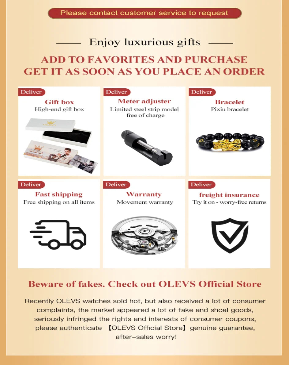 Gold Otto OLEVS Men's Classic Chronograph Moon Phase Quartz Wristwatch – Waterproof Luxury